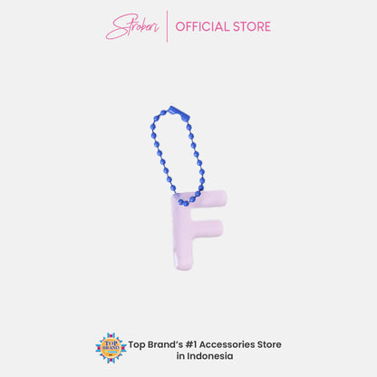 Stroberi Pastel Alphabet Acrylic Keychain A-J