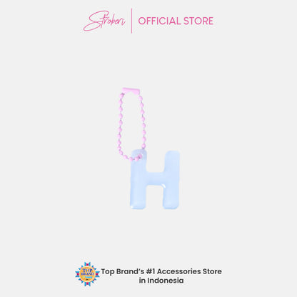 Stroberi Pastel Alphabet Acrylic Keychain A-J