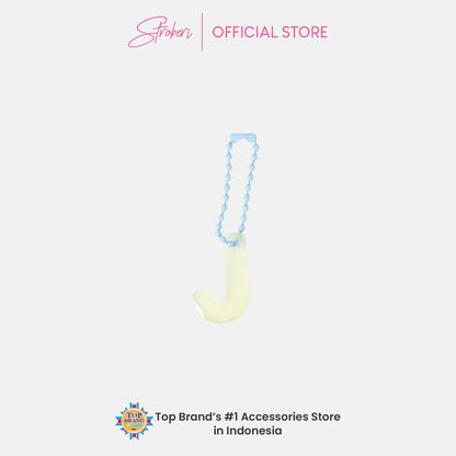 Stroberi Pastel Alphabet Acrylic Keychain A-J