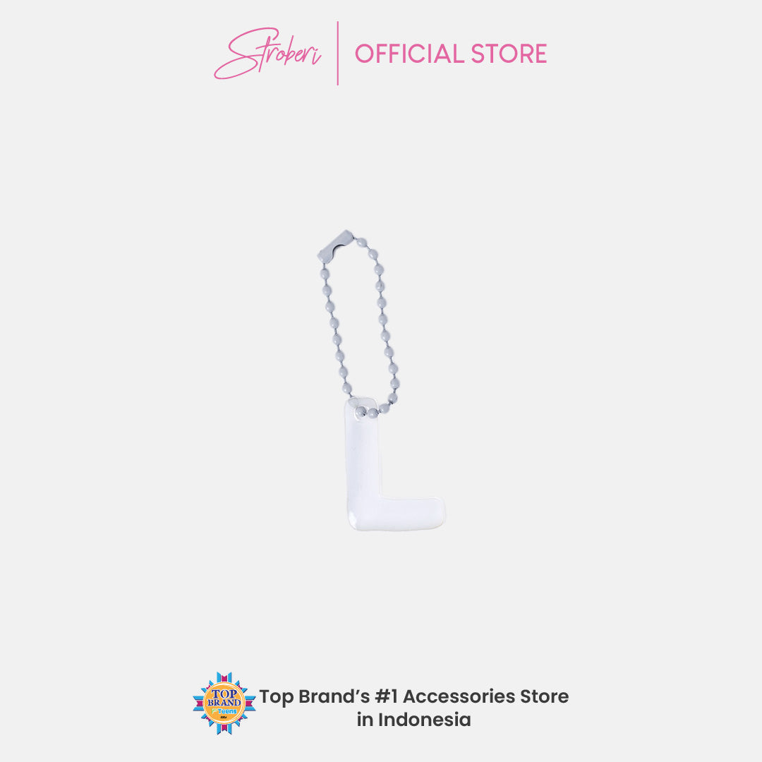 Stroberi Pastel Alphabet Acrylic Keychain K-U