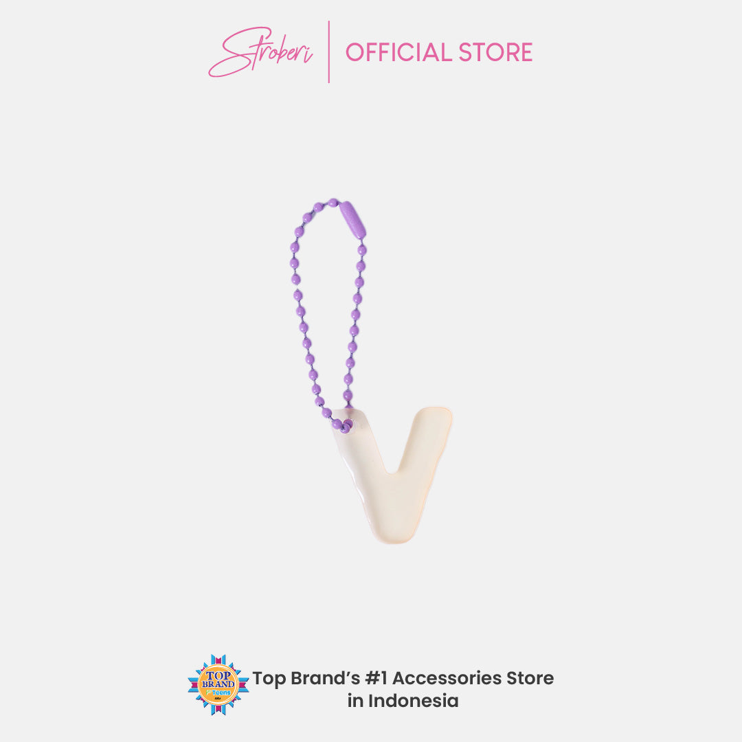 Stroberi Pastel Alphabet Acrylic Keychain V-Z