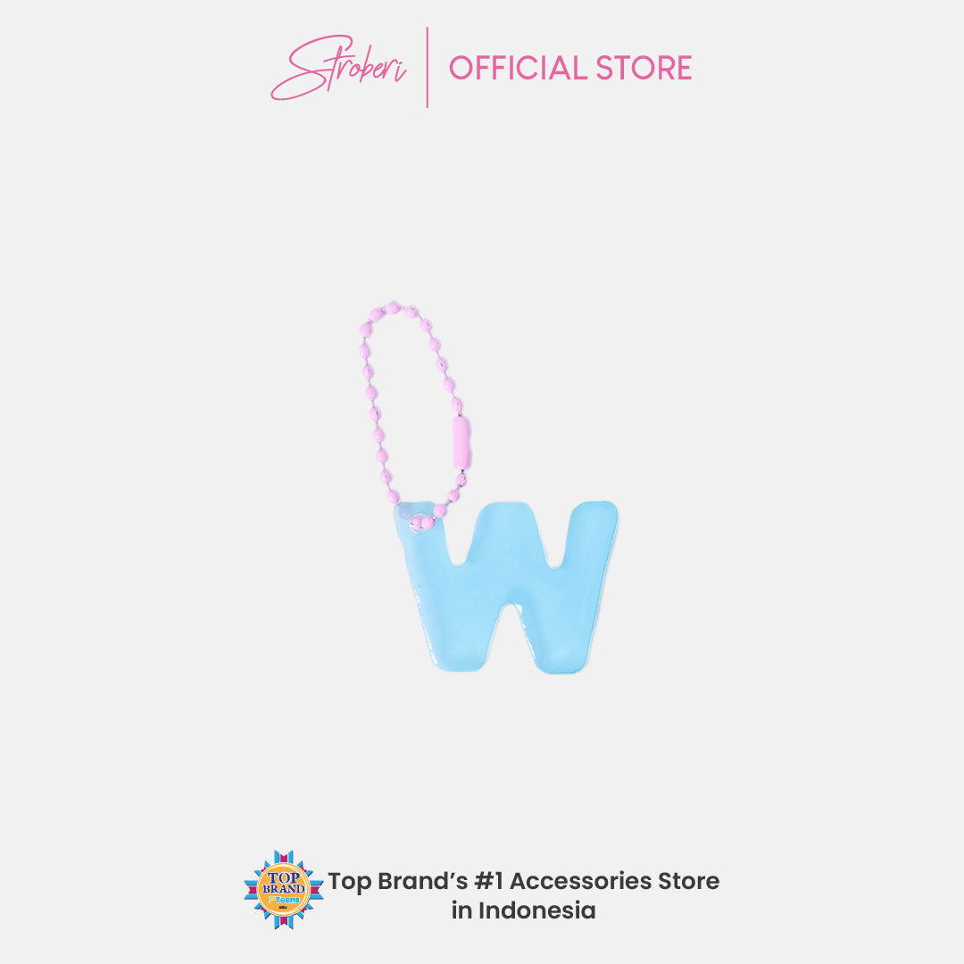 Stroberi Pastel Alphabet Acrylic Keychain V-Z