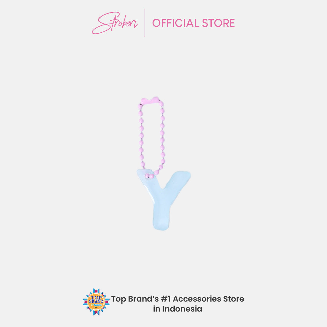 Stroberi Pastel Alphabet Acrylic Keychain V-Z