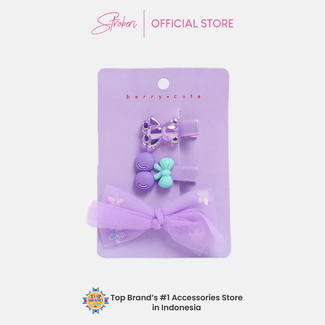 Stroberi Bow Tulle Star Hair Clip