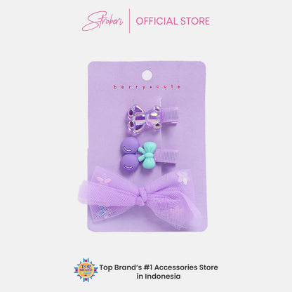 Stroberi Bow Tulle Star Hair Clip