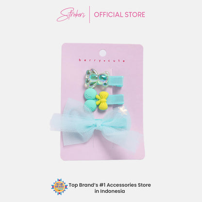 Stroberi Bow Tulle Star Hair Clip