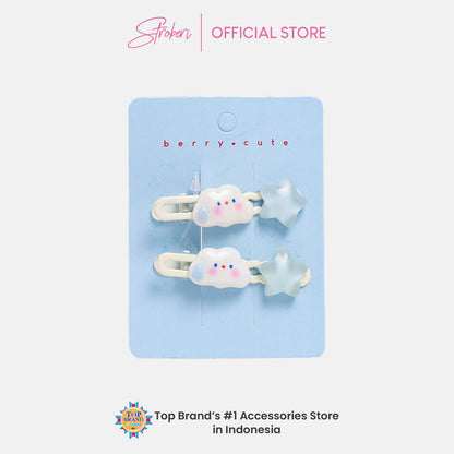 Stroberi Bow Tulle Star Hair Clip