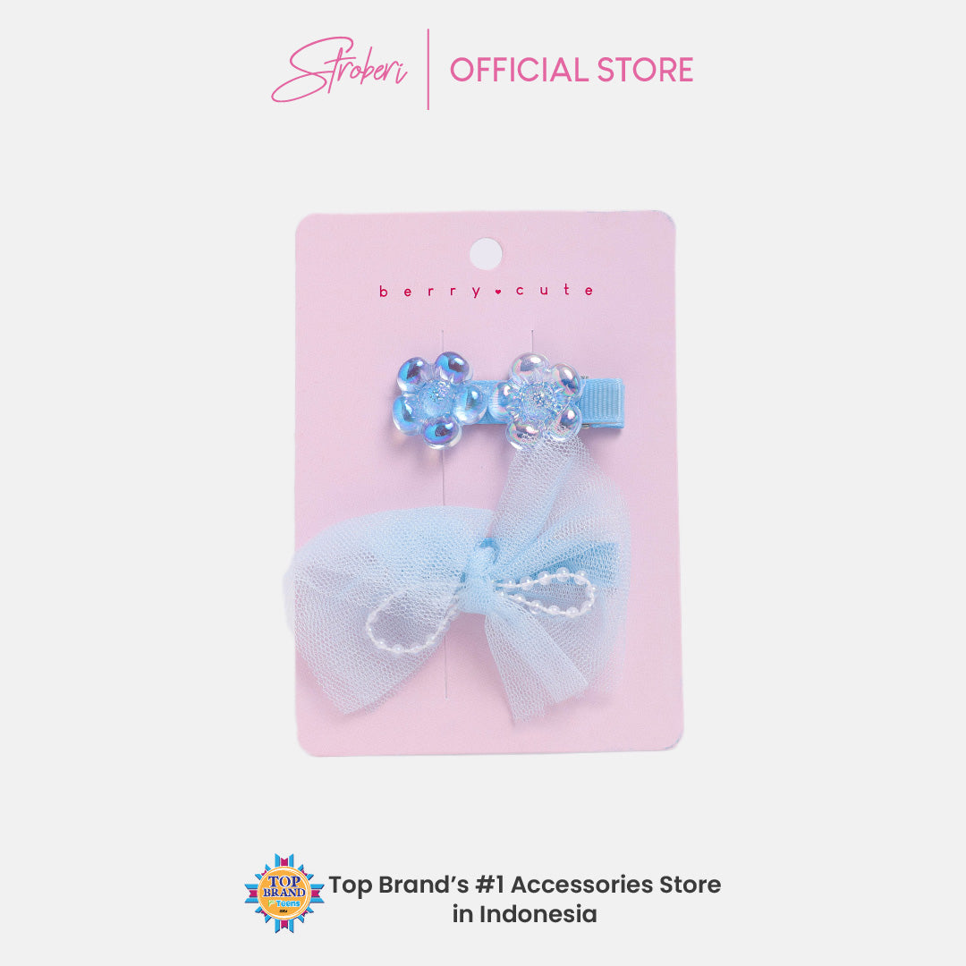 Stroberi Bow Tulle Star Hair Clip