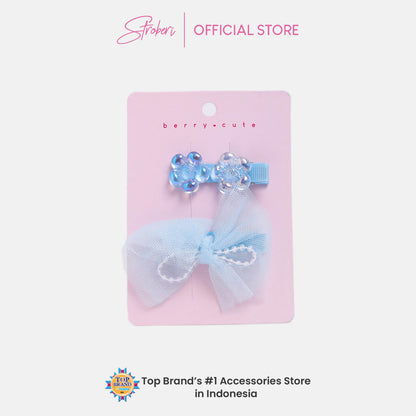 Stroberi Bow Tulle Star Hair Clip