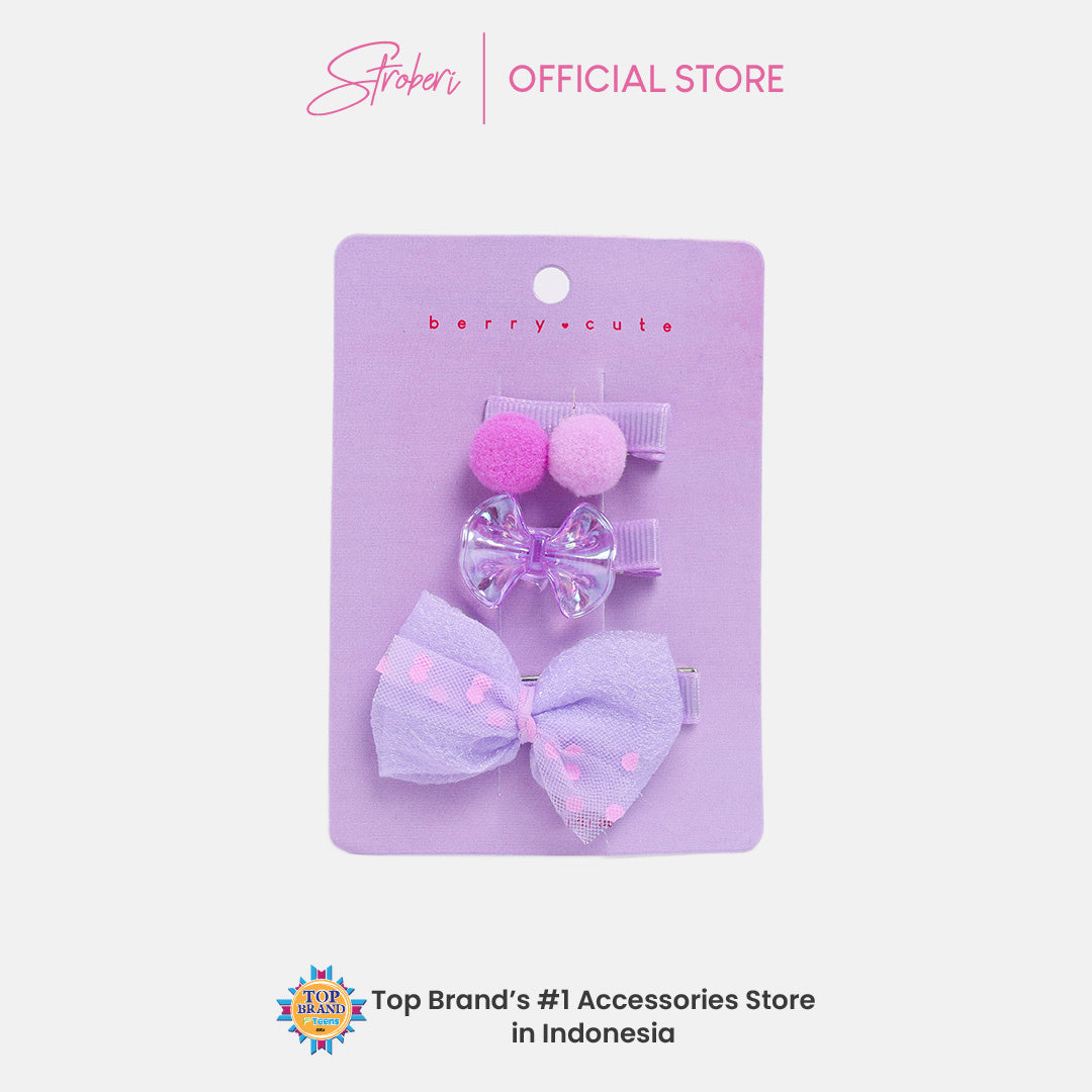 Stroberi Bow Tulle Star Hair Clip