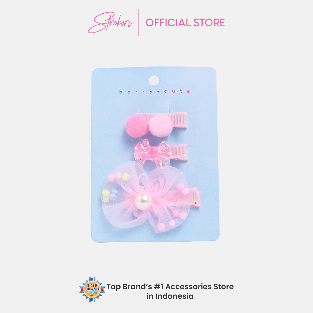 Stroberi Bow Tulle Star Hair Clip