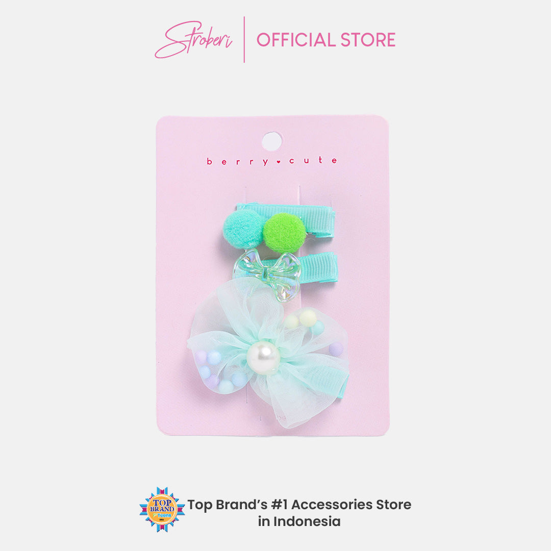 Stroberi Bow Tulle Star Hair Clip