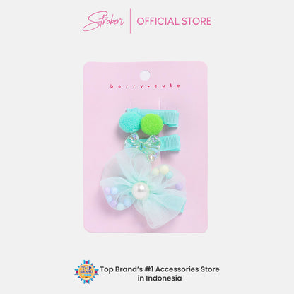 Stroberi Bow Tulle Star Hair Clip