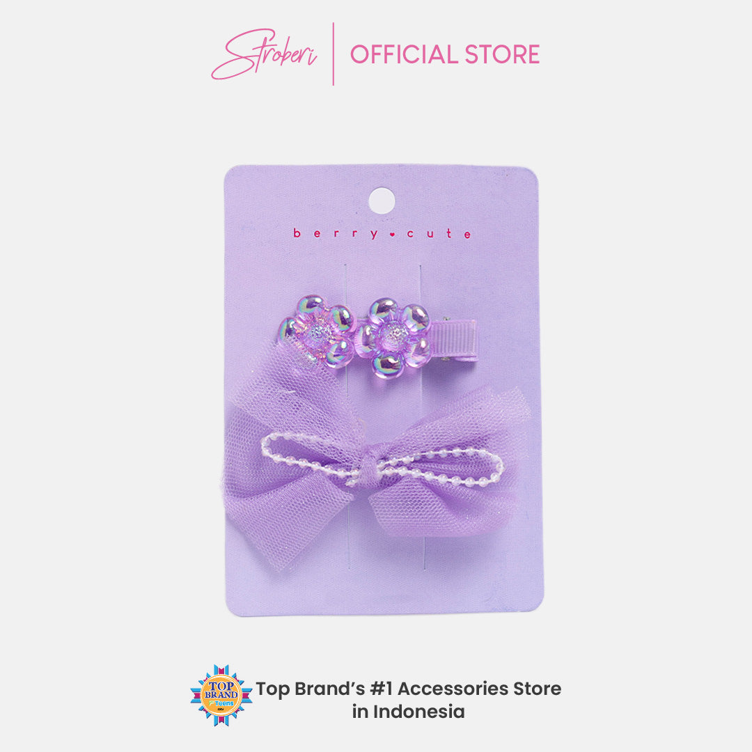 Stroberi Bow Tulle Star Hair Clip