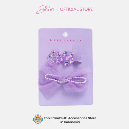 Stroberi Bow Tulle Star Hair Clip