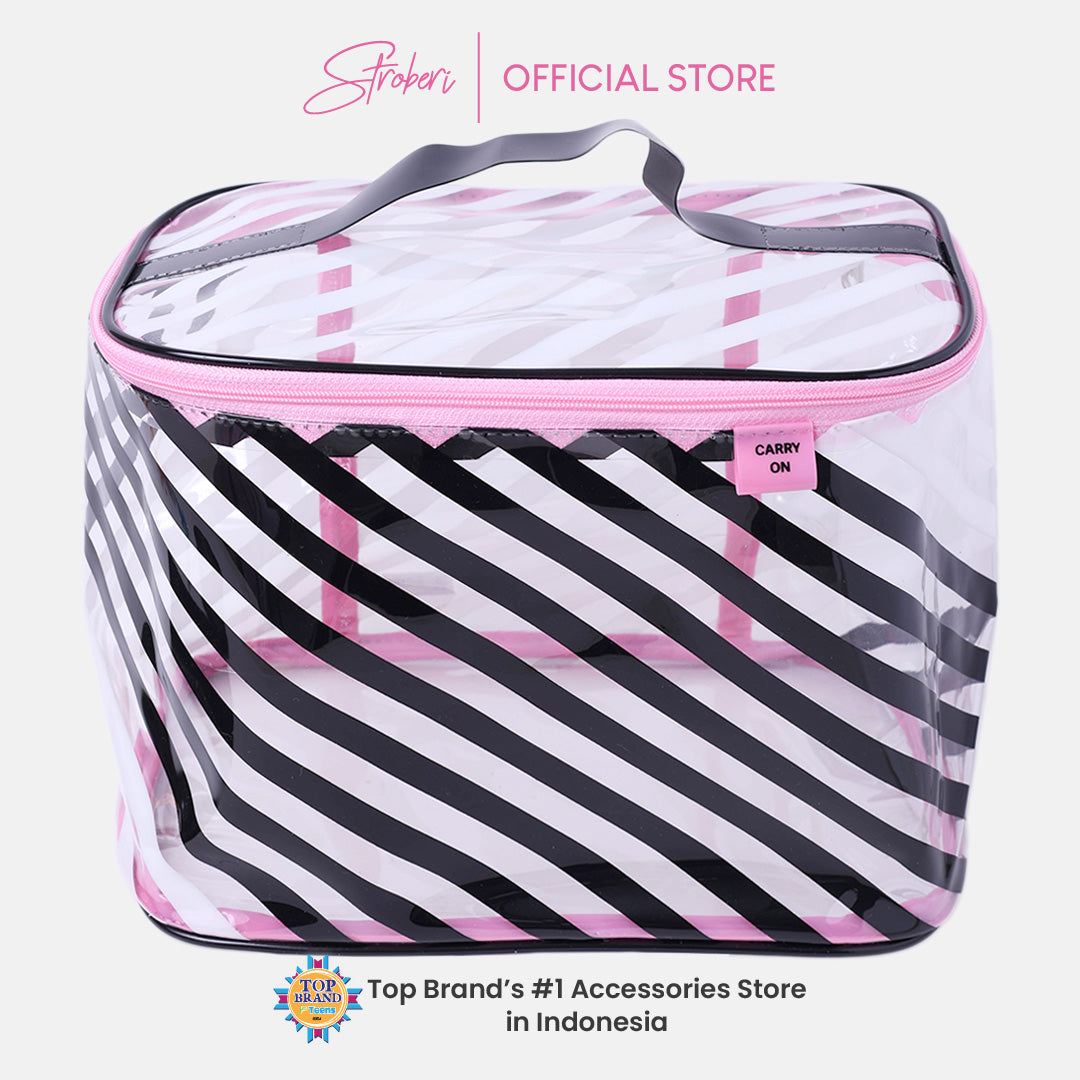 Stroberi Candy Stripe Pouch