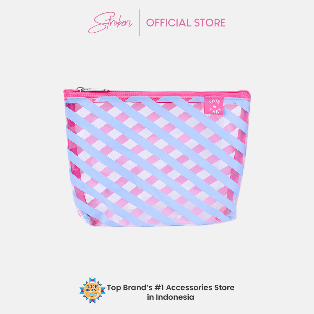 Stroberi Candy Stripe Pouch