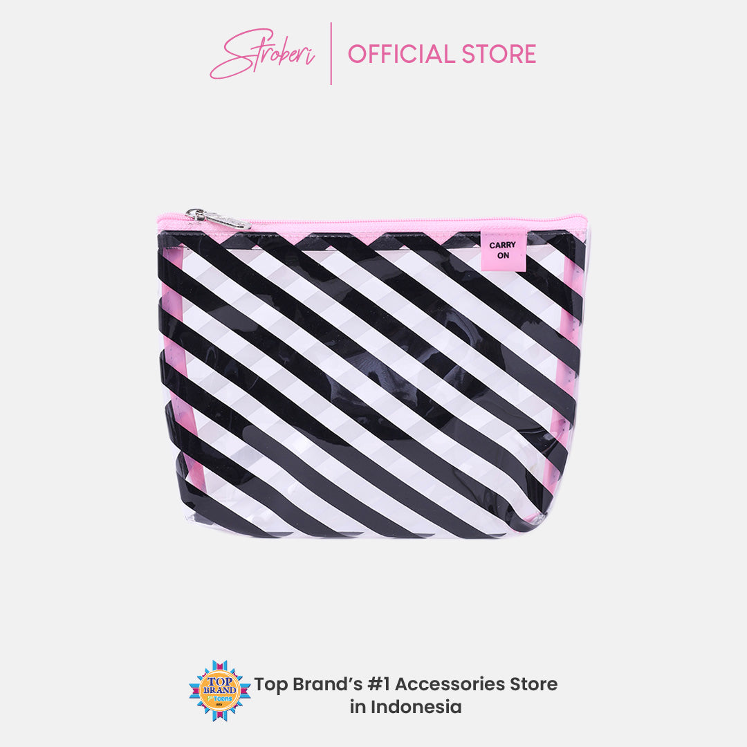Stroberi Candy Stripe Pouch