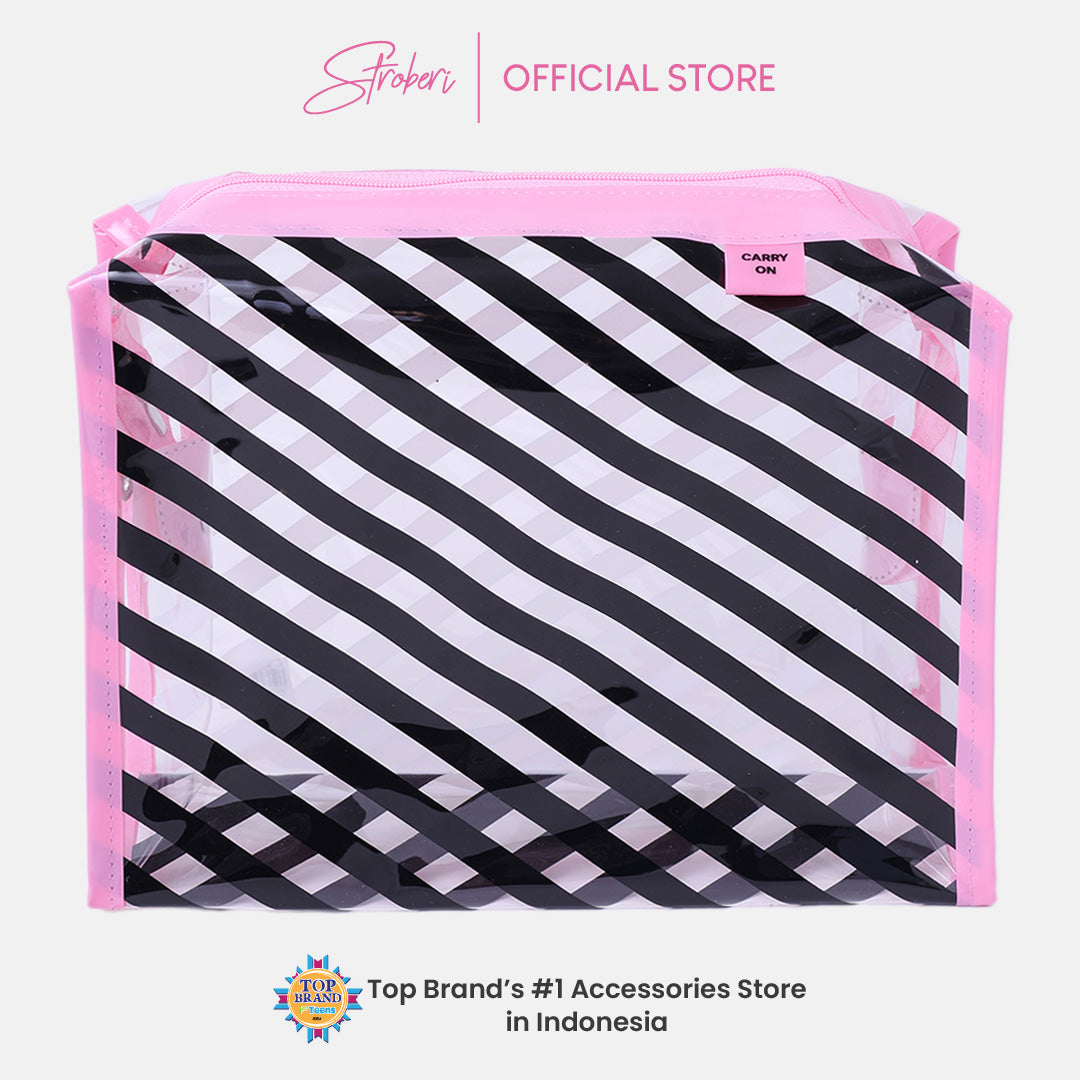Stroberi Candy Stripe Pouch