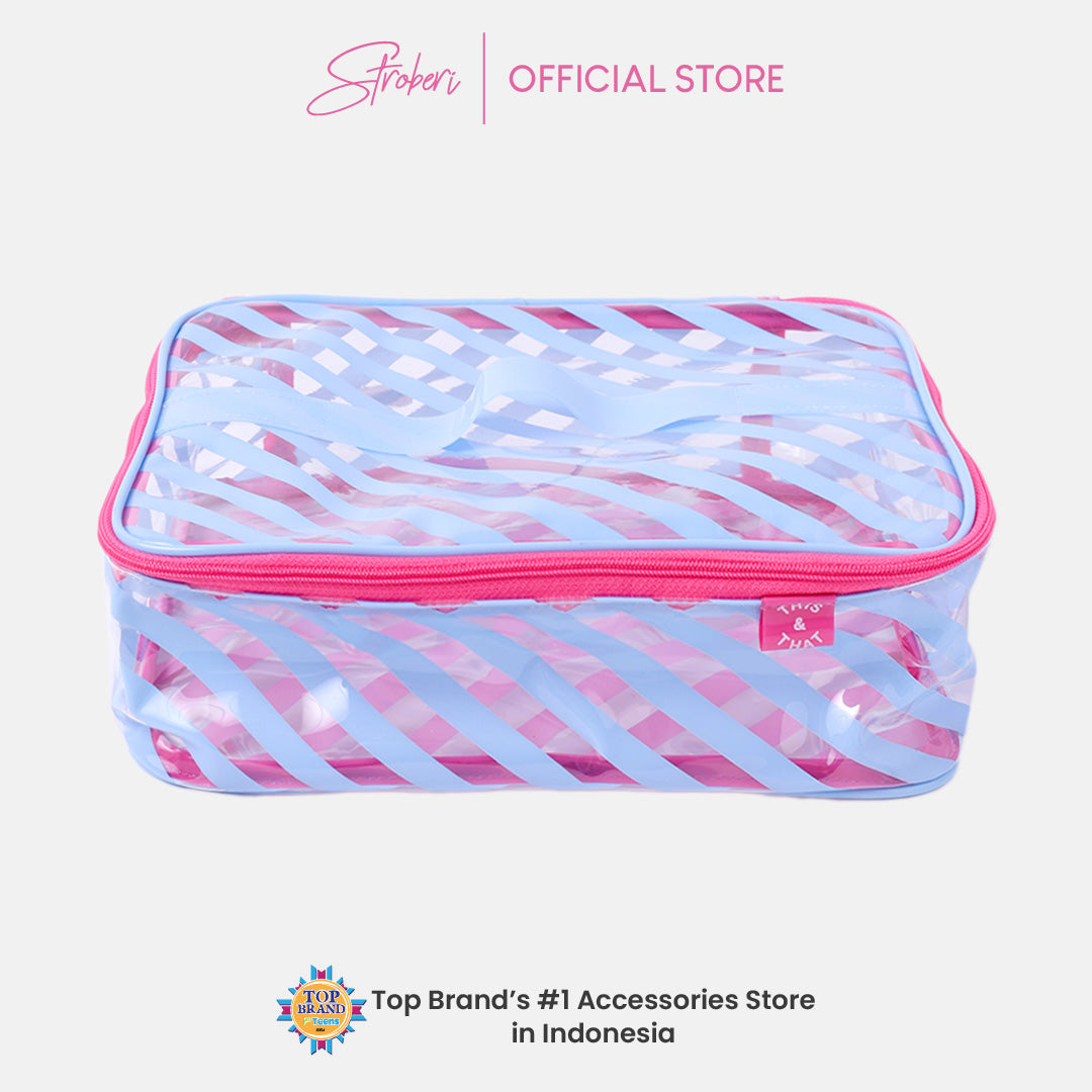 Stroberi Candy Stripe Pouch