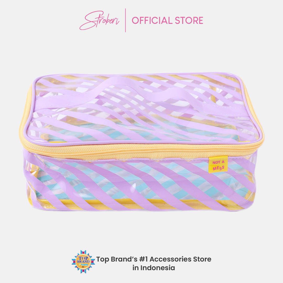 Stroberi Candy Stripe Pouch