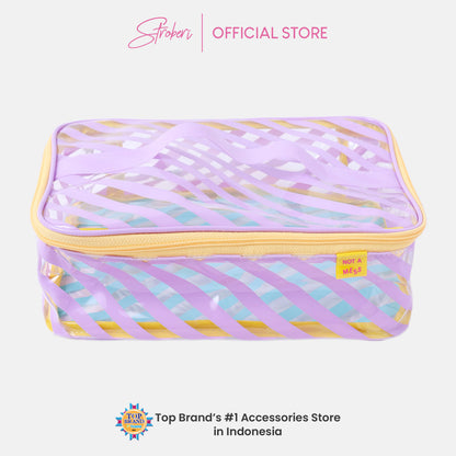 Stroberi Candy Stripe Pouch