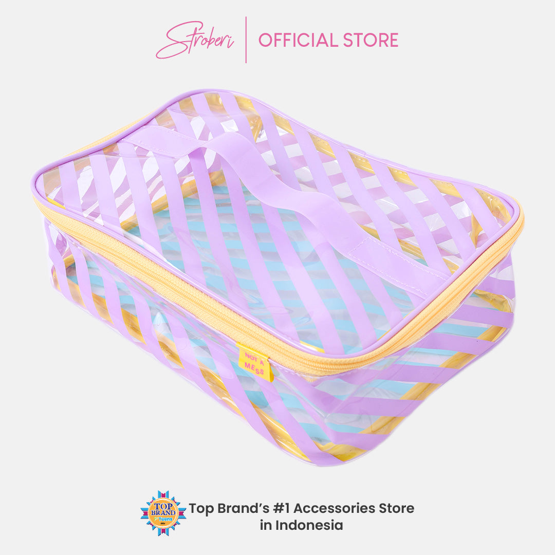 Stroberi Candy Stripe Pouch