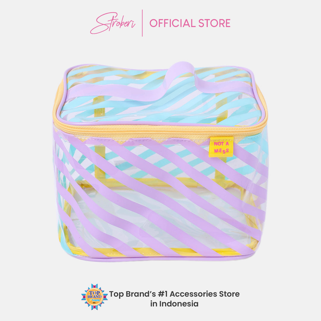 Stroberi Candy Stripe Pouch