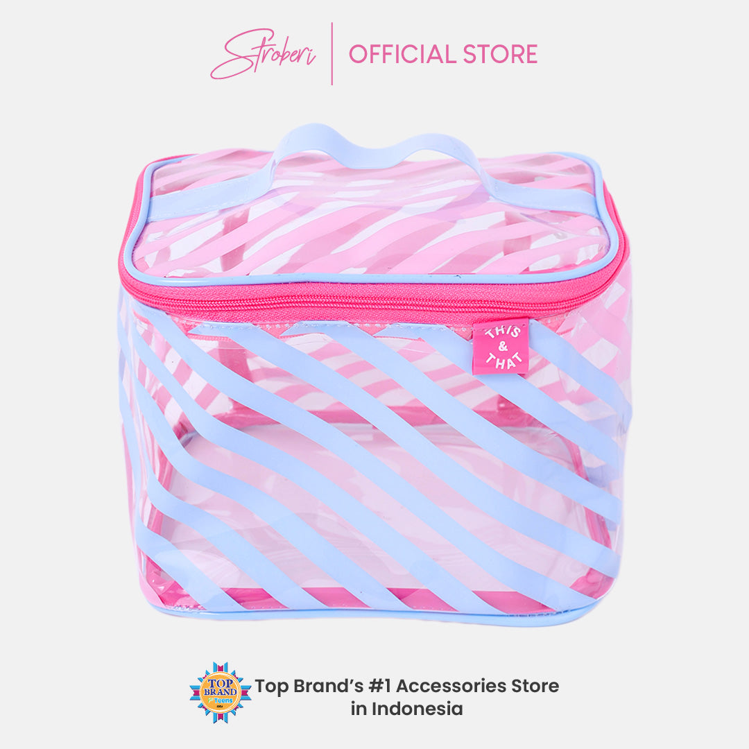 Stroberi Candy Stripe Pouch