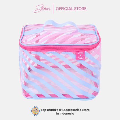 Stroberi Candy Stripe Pouch