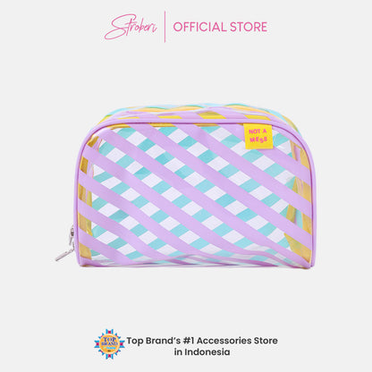 Stroberi Candy Stripe Pouch