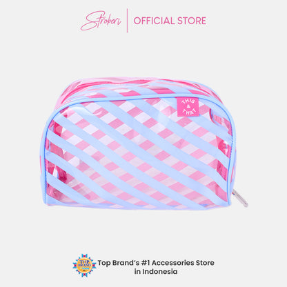 Stroberi Candy Stripe Pouch