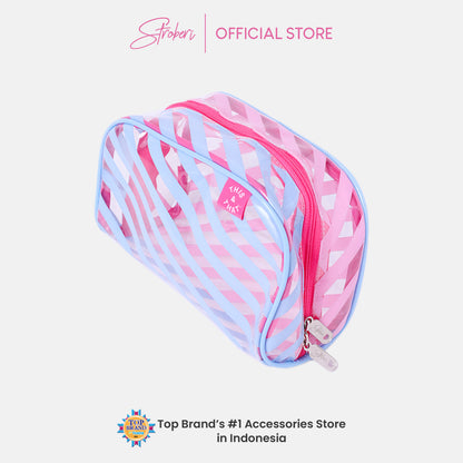 Stroberi Candy Stripe Pouch