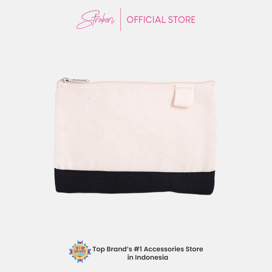 Stroberi Two Tone Canvas Pouch and Bag