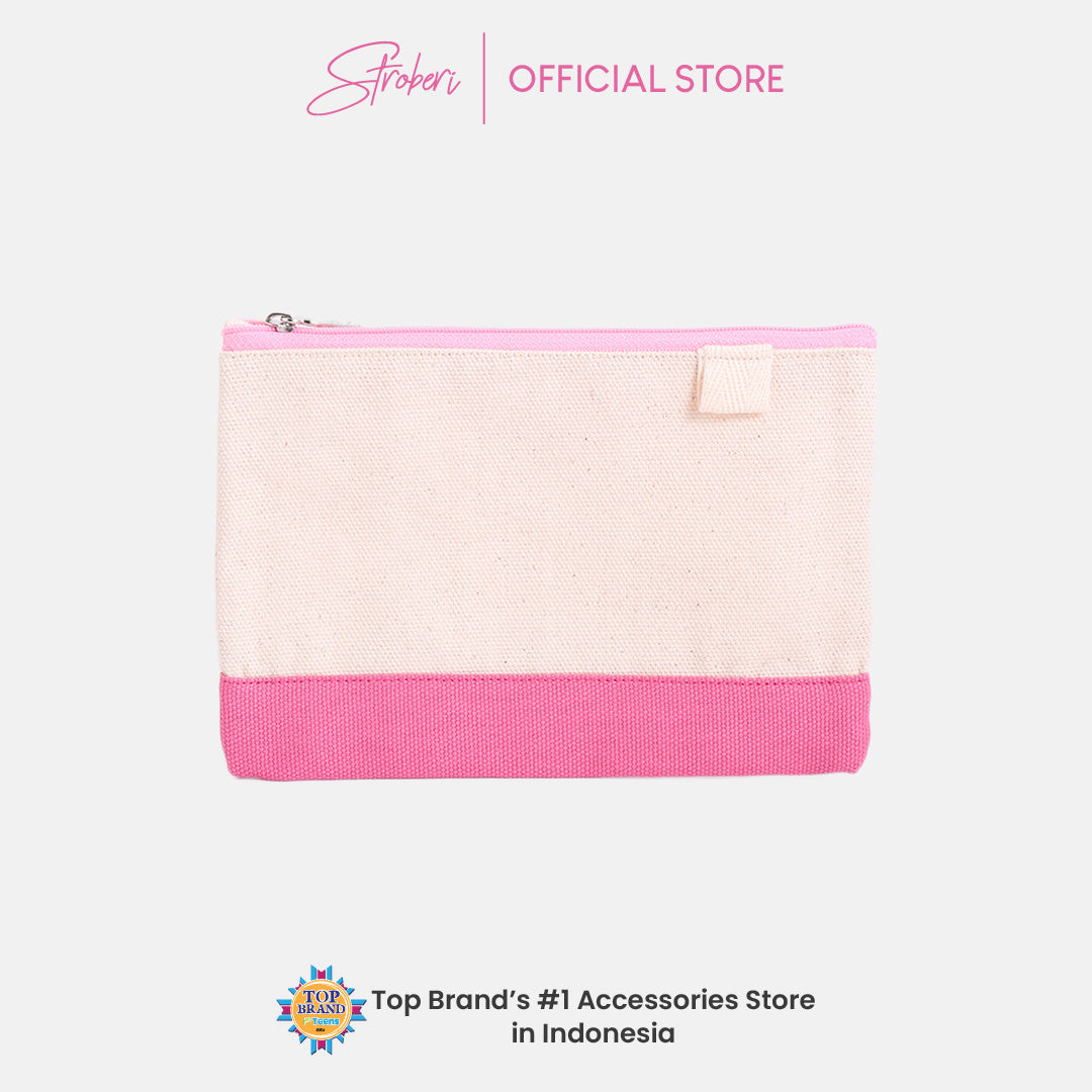 Stroberi Two Tone Canvas Pouch and Bag