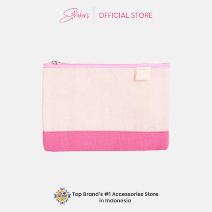 Stroberi Two Tone Canvas Pouch and Bag