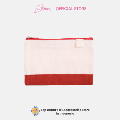 Stroberi Two Tone Canvas Pouch and Bag