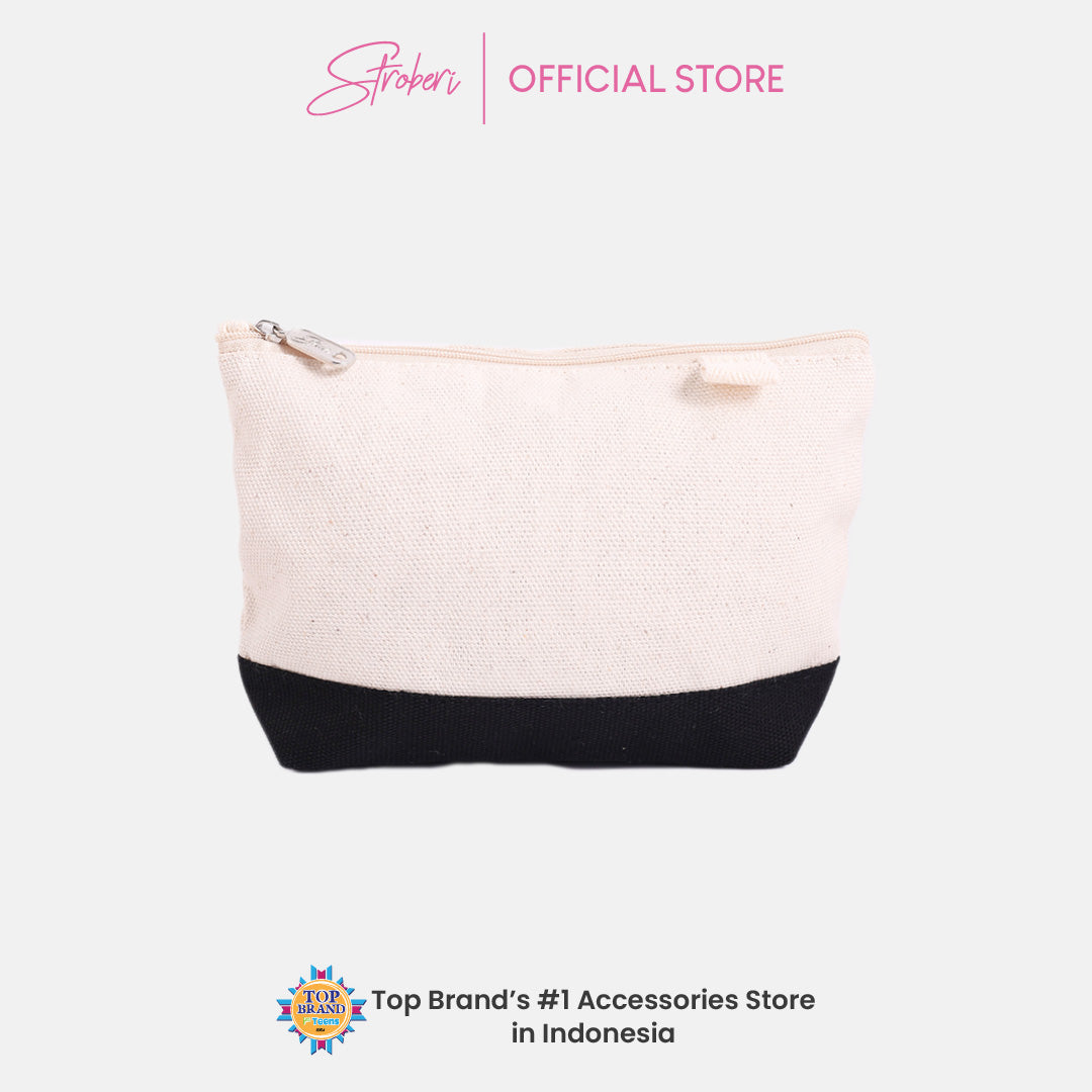 Stroberi Two Tone Canvas Pouch and Bag