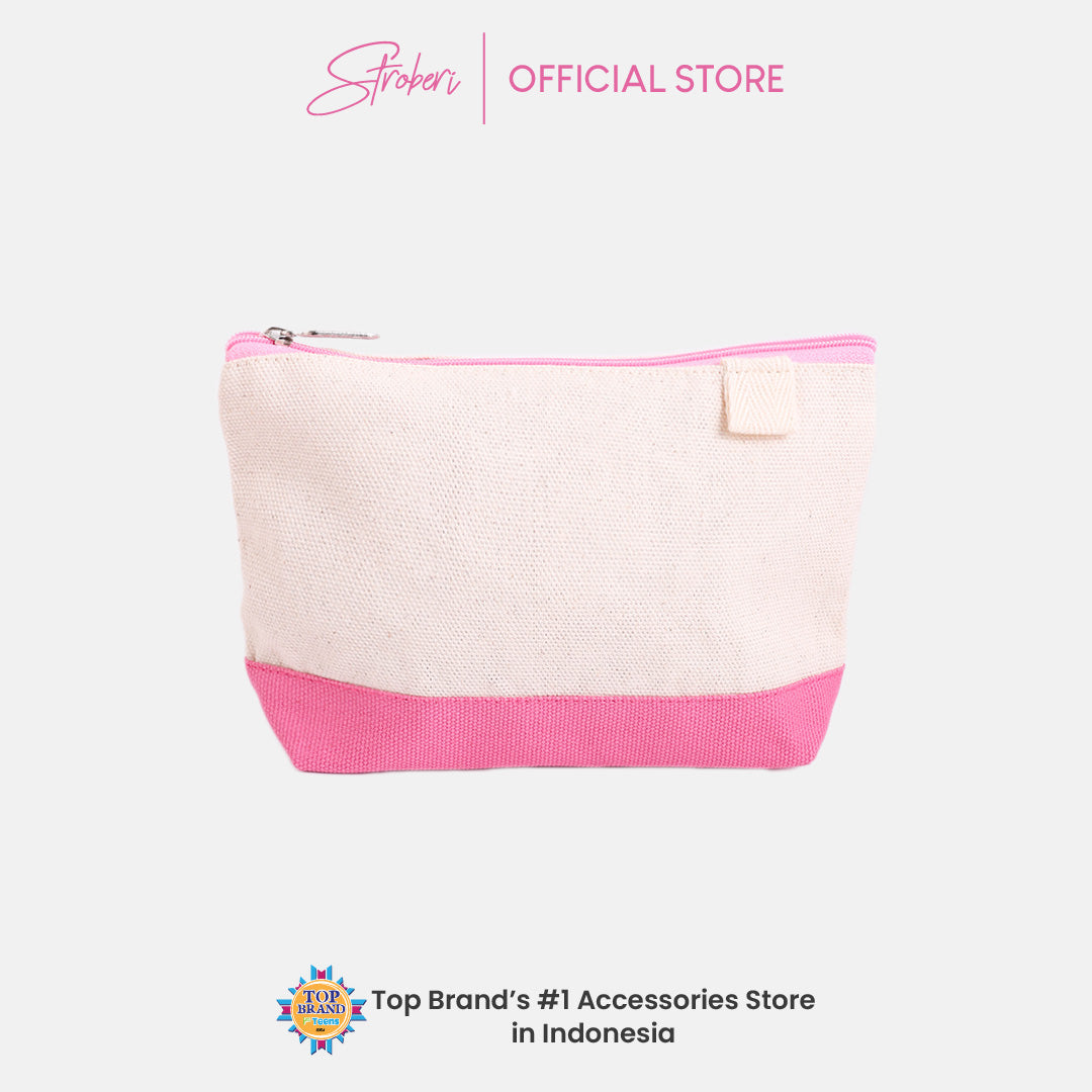 Stroberi Two Tone Canvas Pouch and Bag