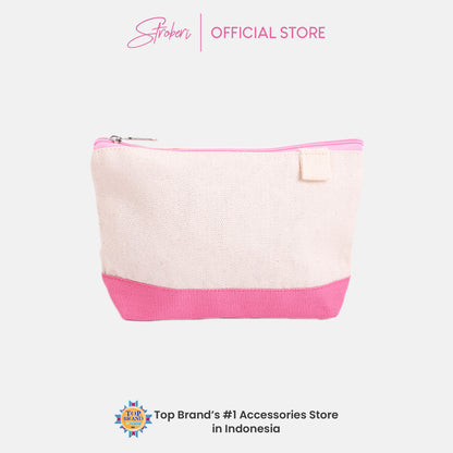 Stroberi Two Tone Canvas Pouch and Bag