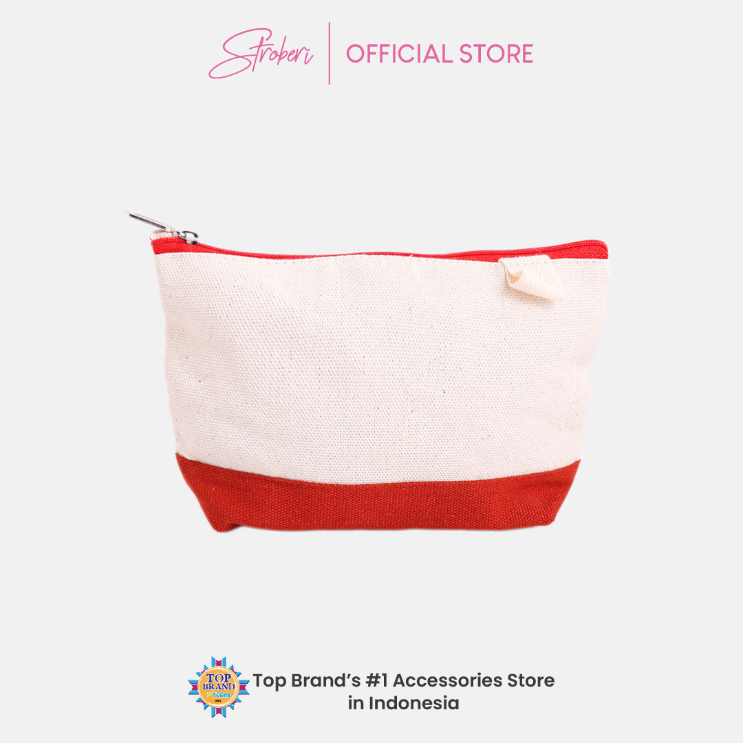 Stroberi Two Tone Canvas Pouch and Bag