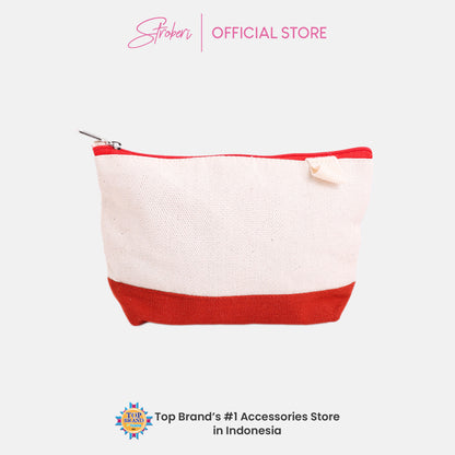 Stroberi Two Tone Canvas Pouch and Bag