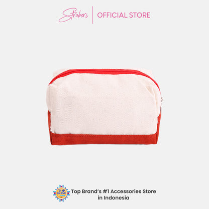 Stroberi Two Tone Canvas Pouch and Bag