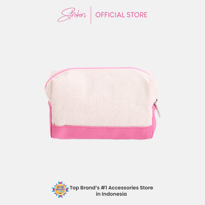 Stroberi Two Tone Canvas Pouch and Bag