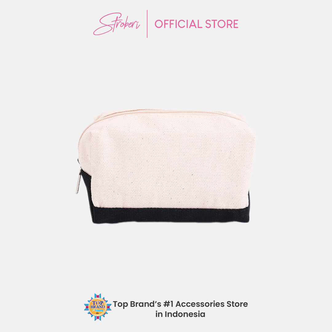 Stroberi Two Tone Canvas Pouch and Bag