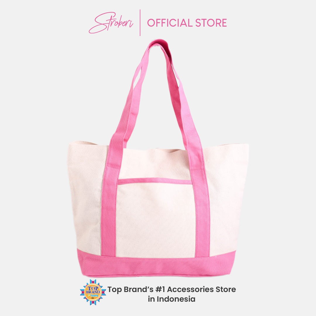 Stroberi Two Tone Canvas Pouch and Bag