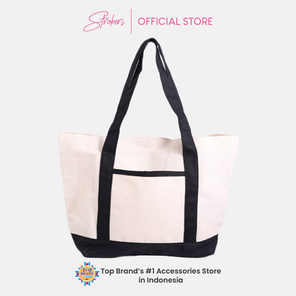 Stroberi Two Tone Canvas Pouch and Bag