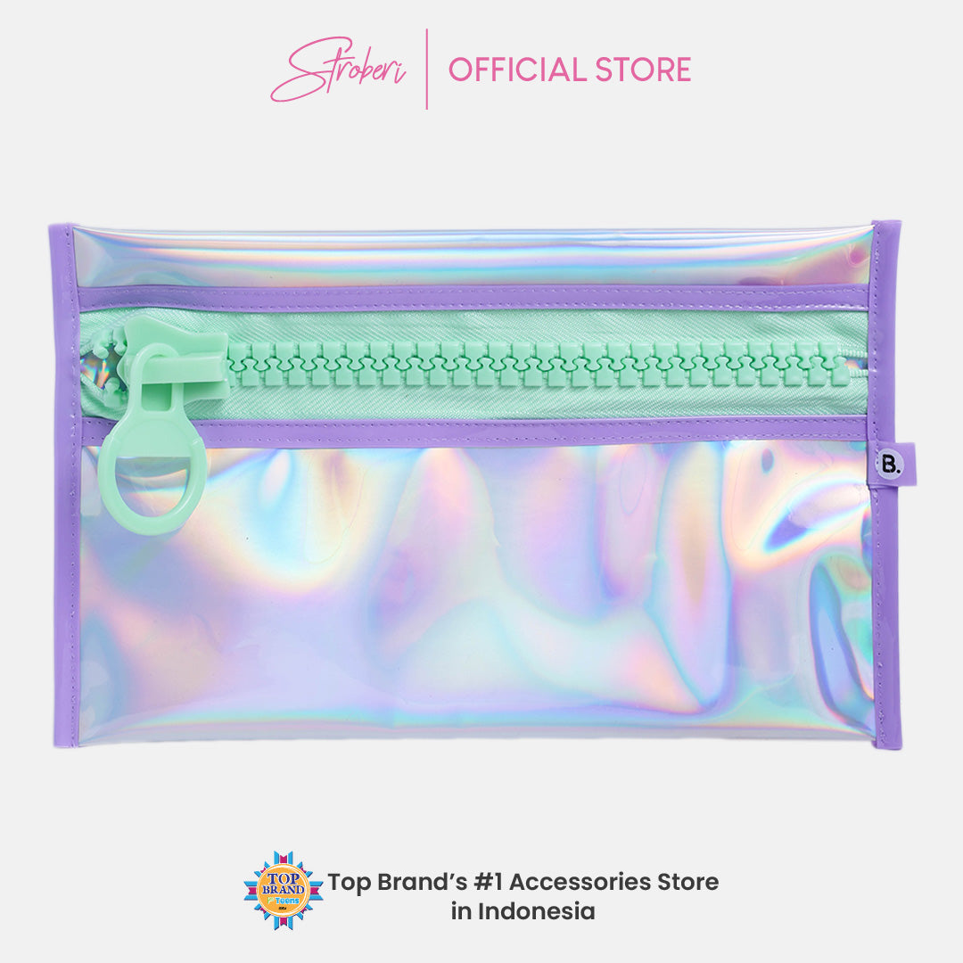 Stroberi Big Zipper Hologram Pouch