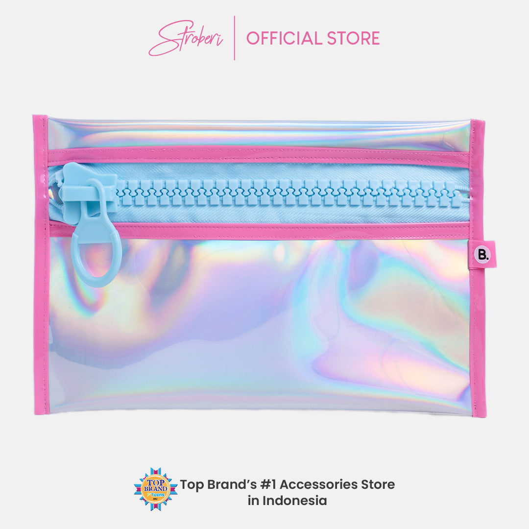 Stroberi Big Zipper Hologram Pouch