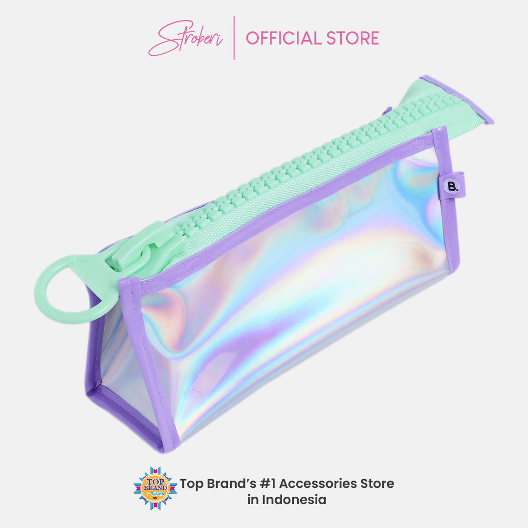 Stroberi Big Zipper Hologram Pouch